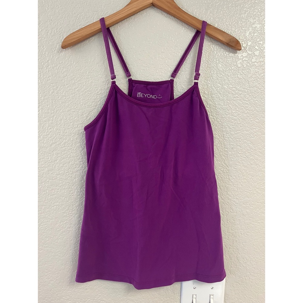 Beyond Yoga I Am Beyond Purple Racerback Cami Tank Top with Shelf Bra